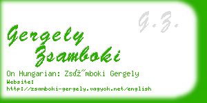 gergely zsamboki business card